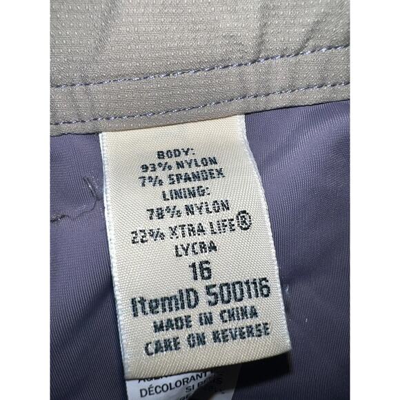 L.L. Bean Skort Girls Size 16 Dark Taupe Purple Shorts Elastic Waist Outdoor - Picture 6 of 12